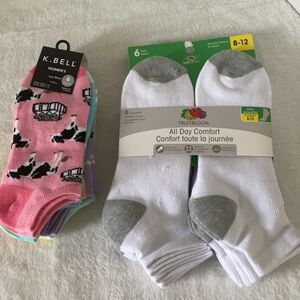 Fruit of the Loom White and Gray Athletic Socks 12 pairs